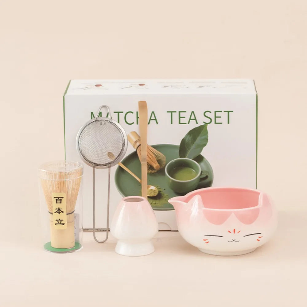 Pink Ceramic Matcha Tea Set