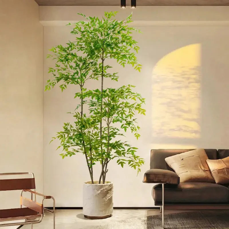 75-110cm Tall Artificial Nandina Palm Branches – Realistic Green Plant Decor