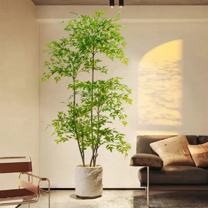 75-110cm Tall Artificial Nandina Palm Branches – Realistic Green Plant Decor