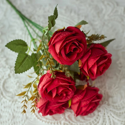 30cm Premium Pink Silk Rose & Peony Cemetery Bouquet