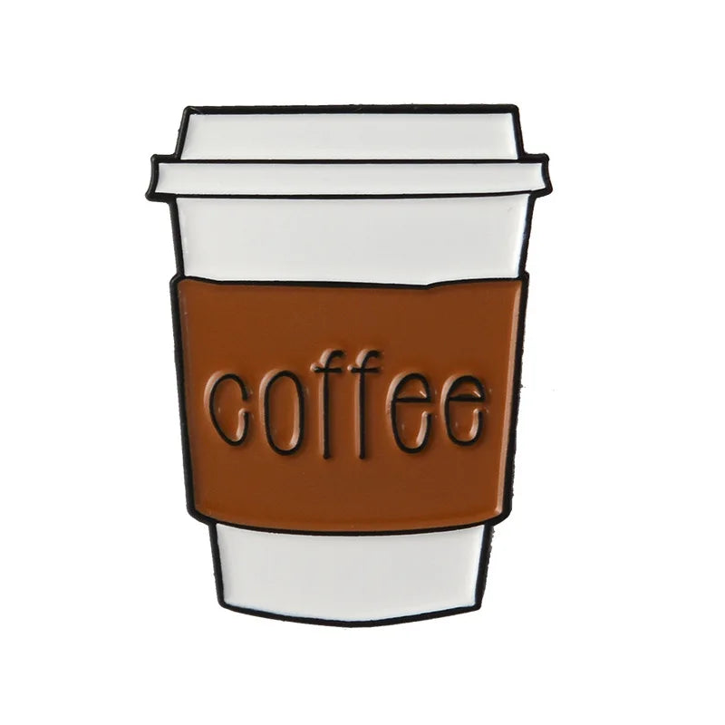 Coffee Maker Enamel Brooch Pin