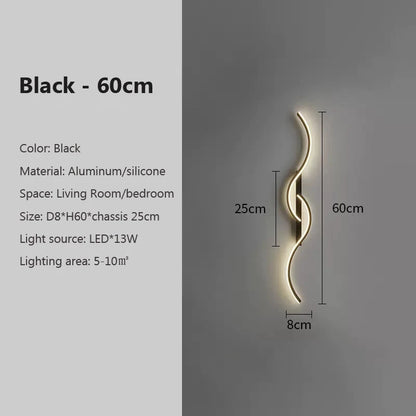 Modern LED Wall Sconce – Black & Gold Decorative Wall Light for Home