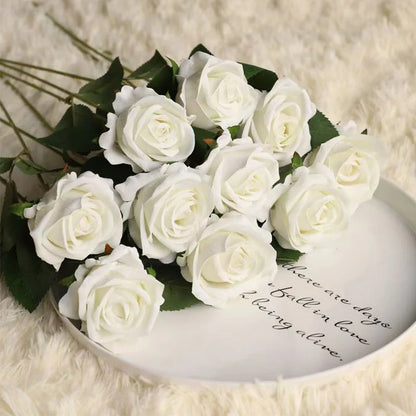 1/3/5/10/20pcs Roses Artificial Flowers Rose Flower Branch Artificial Red Roses Realistic Fake Rose for Wedding Home Decor
