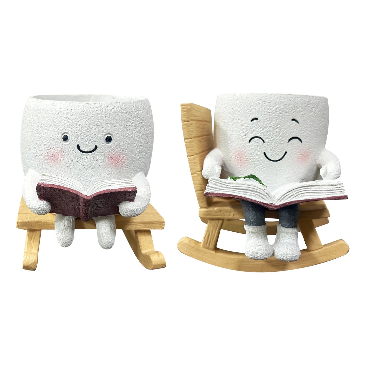 Resin Swing Smile Face Flower Pot