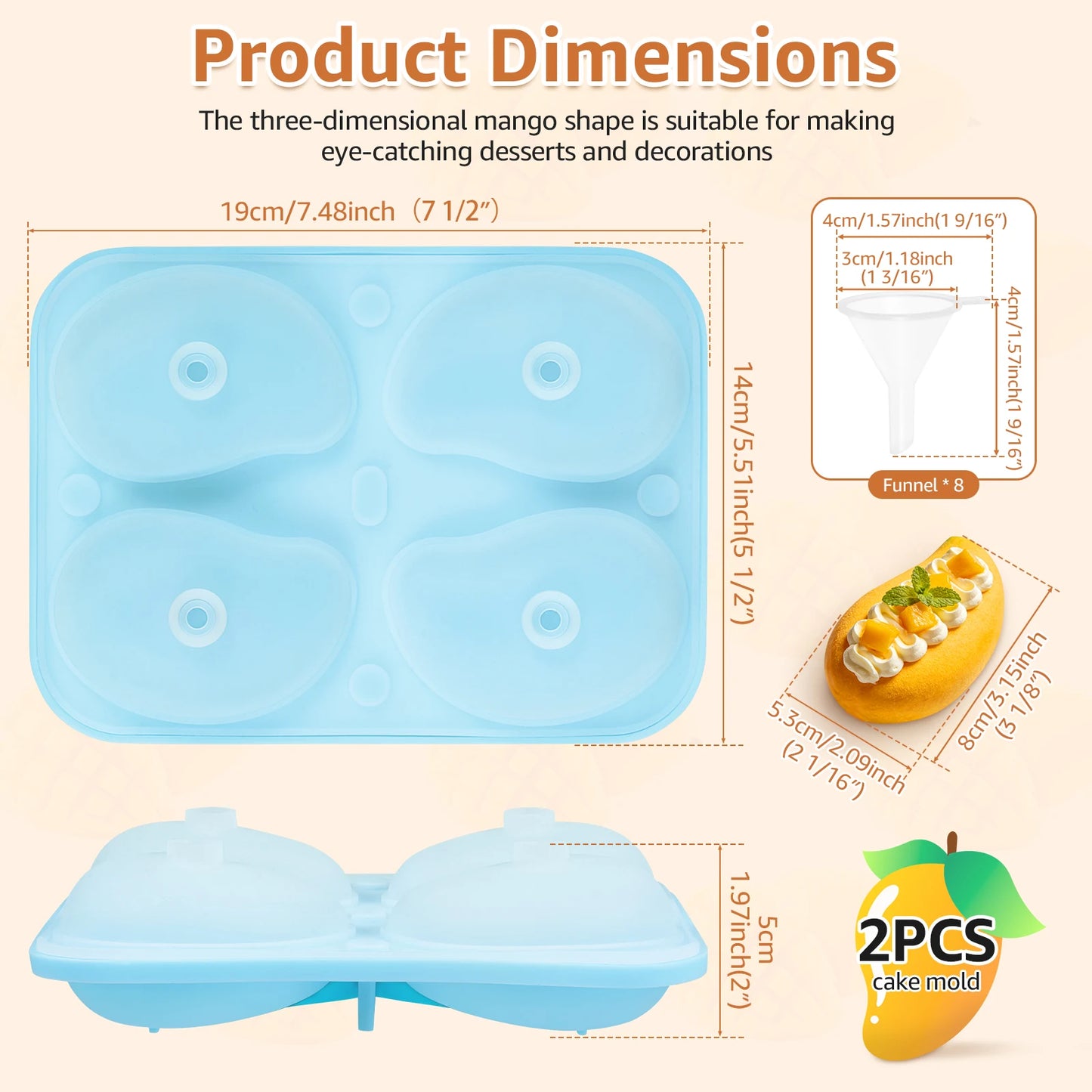 3D Fruit Silicone Dessert Mold