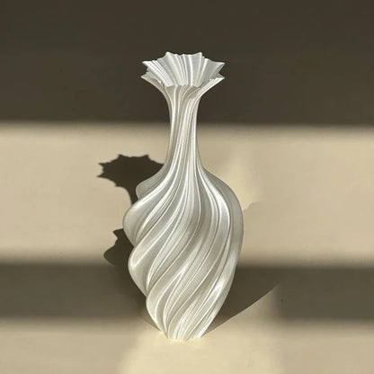3D Printed Swirl Vase – Modern Aesthetic Flower Decor