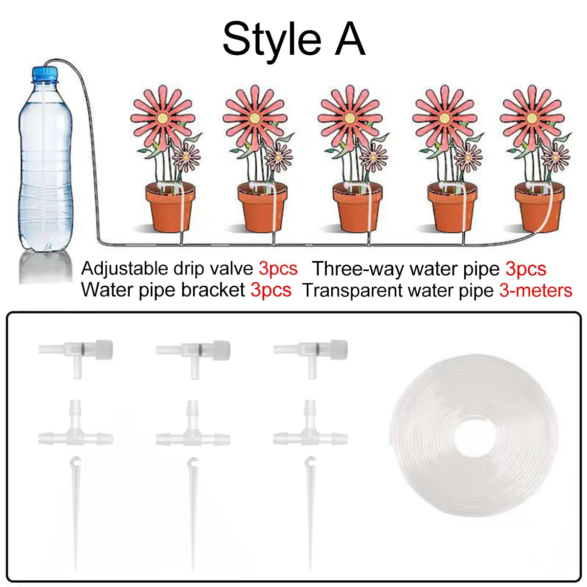 1 Set, Garden Potted Plant Automatic Drip Set With Adjustable Water Droplet Flow Rate, Suitable For Watering Potted Plants