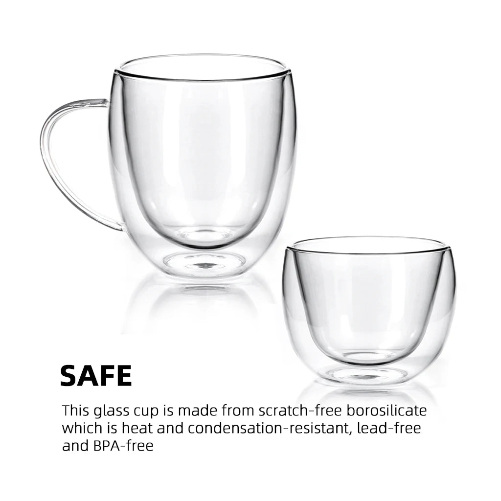 Double-Wall Espresso Glass Cups Set