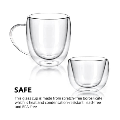 Double-Wall Espresso Glass Cups Set