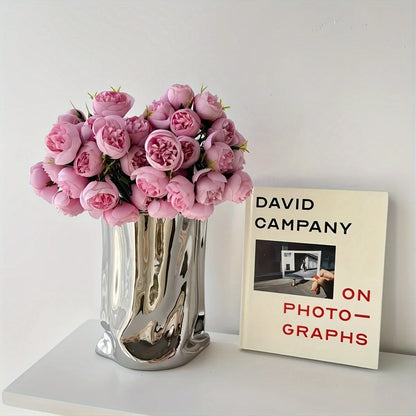 27-Heads Premium Silk Artificial Peony Bridal Bouquet