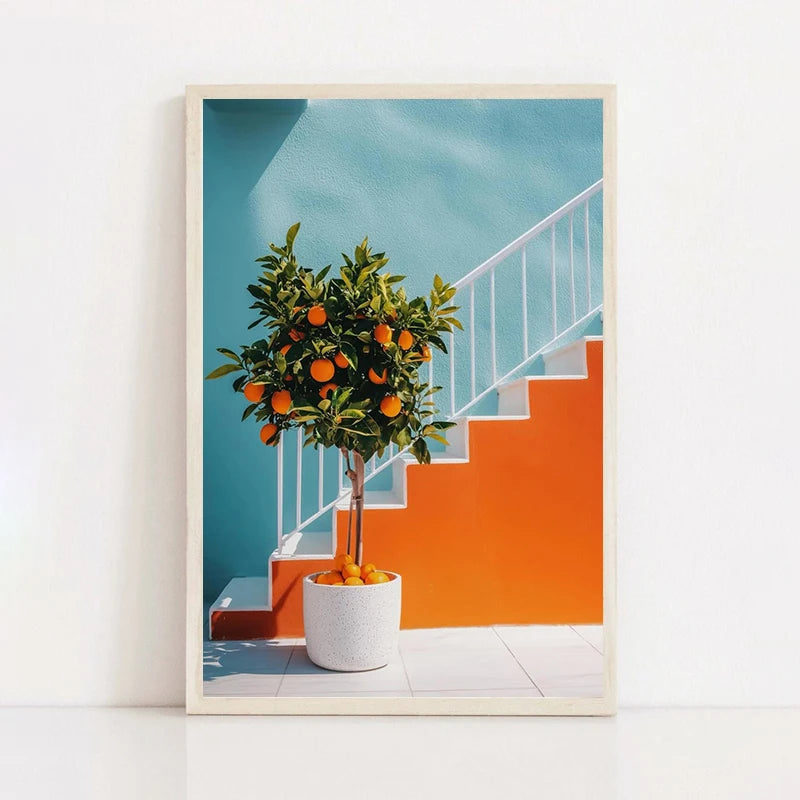 Natural Aesthetics Olive Tree Landscape Wall Art Print