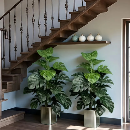 2pc Premium Nordic Artificial Monstera Plant (12/18 Leaves)