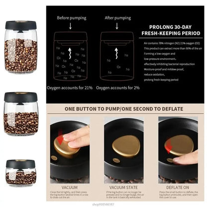 Coffee Bean Vacuum Storage Jar ☕✨
