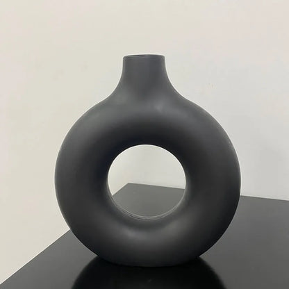 Simple Donut Shape Vase – Modern Flower Arrangement Home Decor