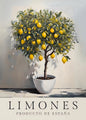 Retro Olive Tree & Lemon Canvas Wall Art