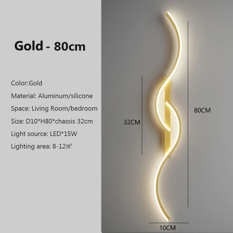 Modern LED Wall Sconce – Black & Gold Decorative Wall Light for Home