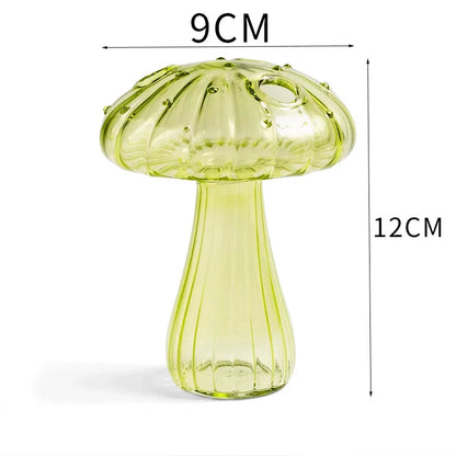Mini Mushroom Glass Vase – Nordic Hydroponic Flower Decor