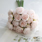 27-Heads Premium Rose Pink Silk Peony & Rose Bouquet