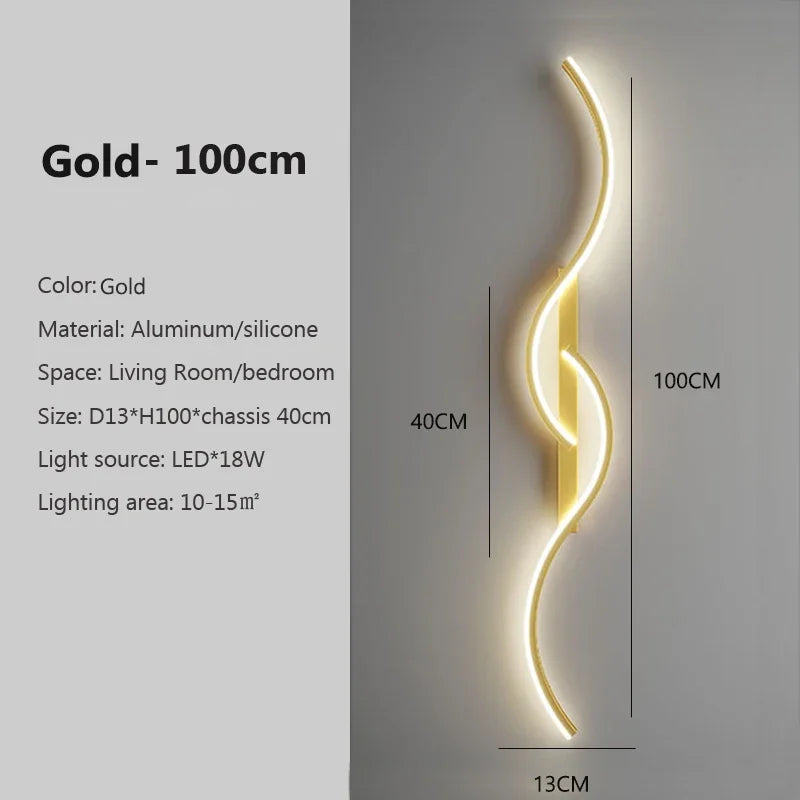 Modern LED Wall Sconce – Black & Gold Decorative Wall Light for Home