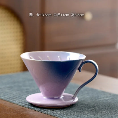 2026 Classic Ceramic Pour Over Coffee Set Large Coffee Server Cone Shaped Dripper Filter Home Hand Brew Coffee Tool Kit
