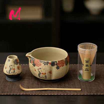 Red Japanese Matcha Tea Set 🍵❤️