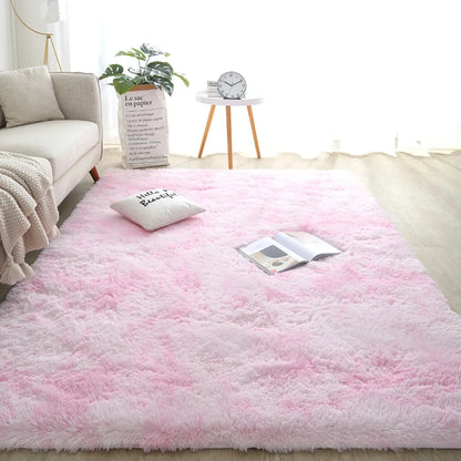 VIKAMA White Fluffy Carpet  Living Room Decoration Thicken Bedroom Bedside Mats Non-slip Children&