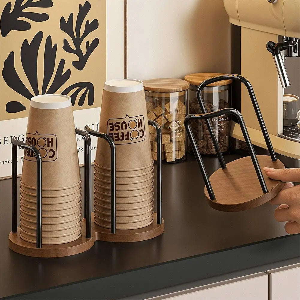 Disposable Cup Holder Multi-function Coffee Cup Organizer Desktop Teacup Storage Rack Table Decor Stand for Home Countertop Use