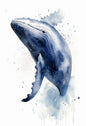 Watercolor Blue Coastal Sea Creatures Canvas Wall Art Posters