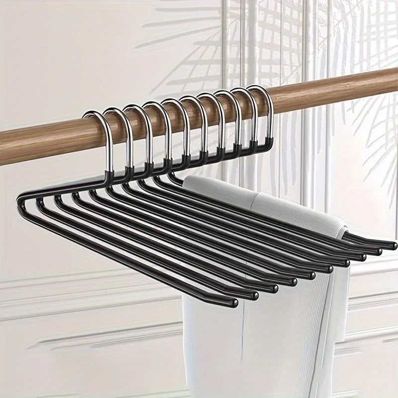 10pcs Space-saving Goose Z-shaped Pants Hanger Durable Metal Material Multi-functional Pant Storage Household Supplies