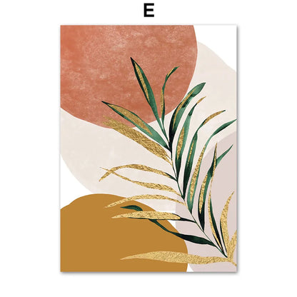 Modern Nordic Style Spring Green Plant Leaf Canvas Poster