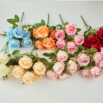 30cm Premium Pink Silk Rose & Peony Cemetery Bouquet