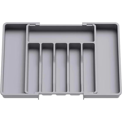 1Pcs Upgradation Adjustable Flatware Tableware Organizer – Plastic Multifunctional Drawer Organizer for Kitchen Counter Utensils