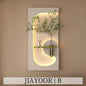 Modern LED Wall Lamp with Green Plant Décor – Creative Living Room & Hallway Light