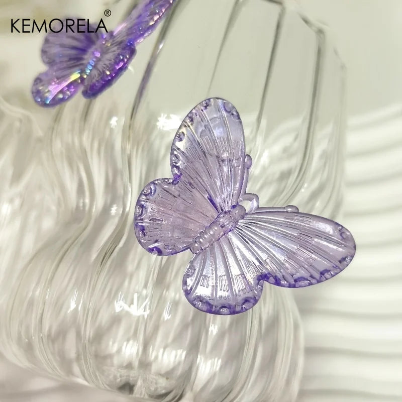 3D Butterfly Striped Glass Coffee Cup 🦋☕