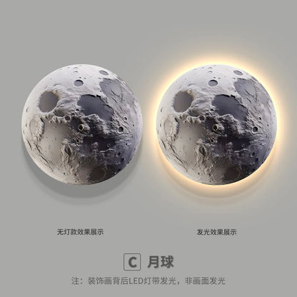 Modern Moon Planet LED Wall Lamp for Bedroom & Home Decor