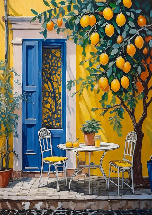 Retro Lemon Garden Canvas Wall Art 🍋🌿