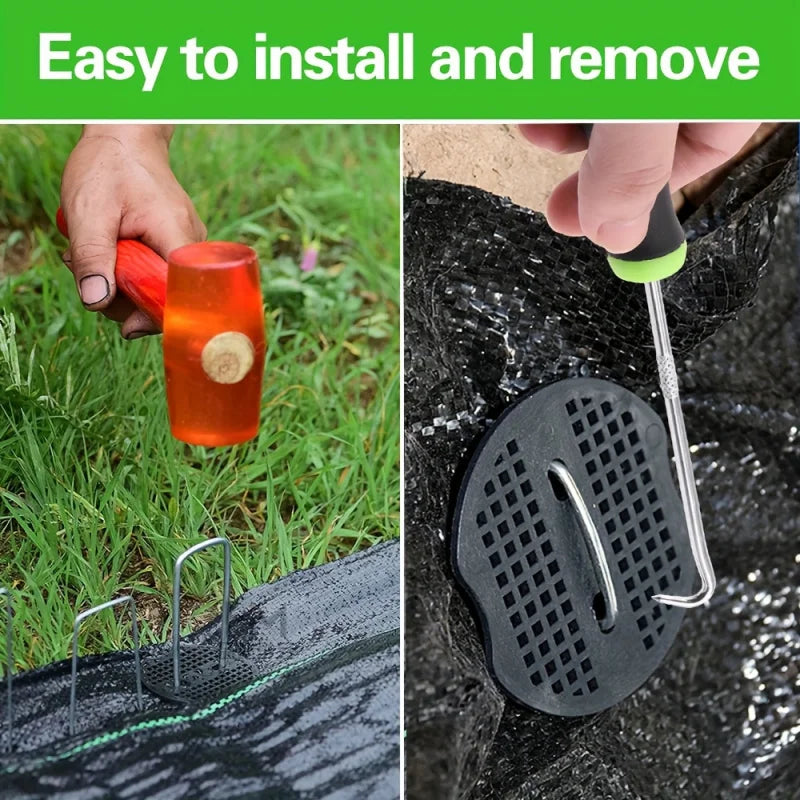 100/200/400pcs 6 Inch Hot-dip Galvanized Landscape Staples Plant Cover Stakes 11 Gauge Tent Stakes Garden Stakes + Gaskets