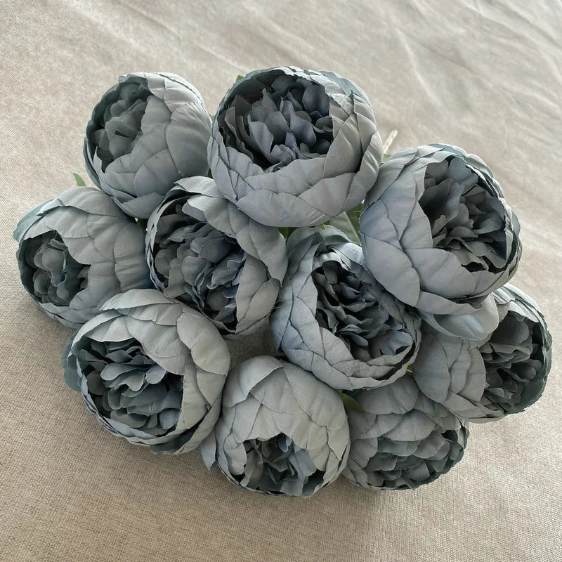 10-Heads Premium Silk Peony Bridal Bouquet with Big Buds