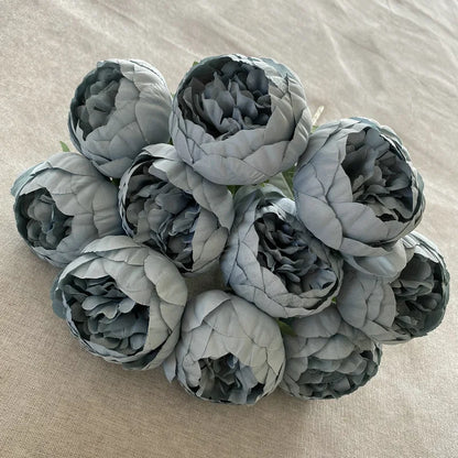 10-Heads Premium Silk Peony Bridal Bouquet with Big Buds