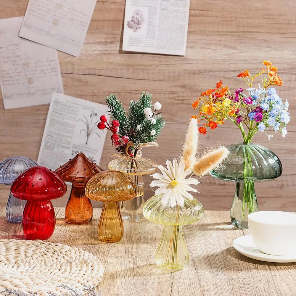 Mushroom Shaped Glass Vase – Hydroponic Plant & Home Decor