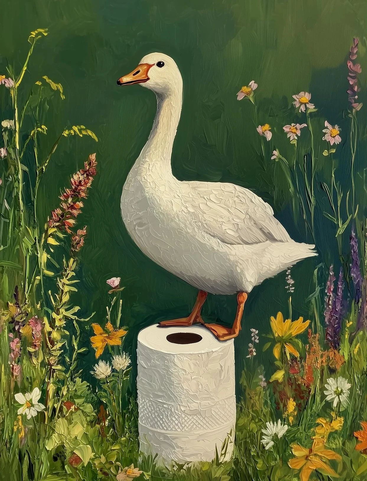 Retro Gothic Botanical Bathroom Wall Art 🖤🌿🦆