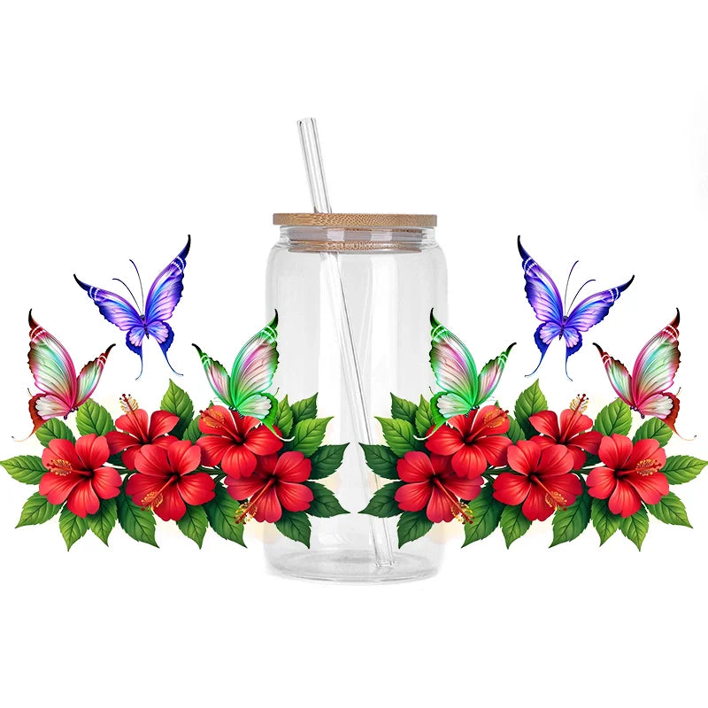 Colorful Butterfly Cup Wrap Sticker 🦋✨