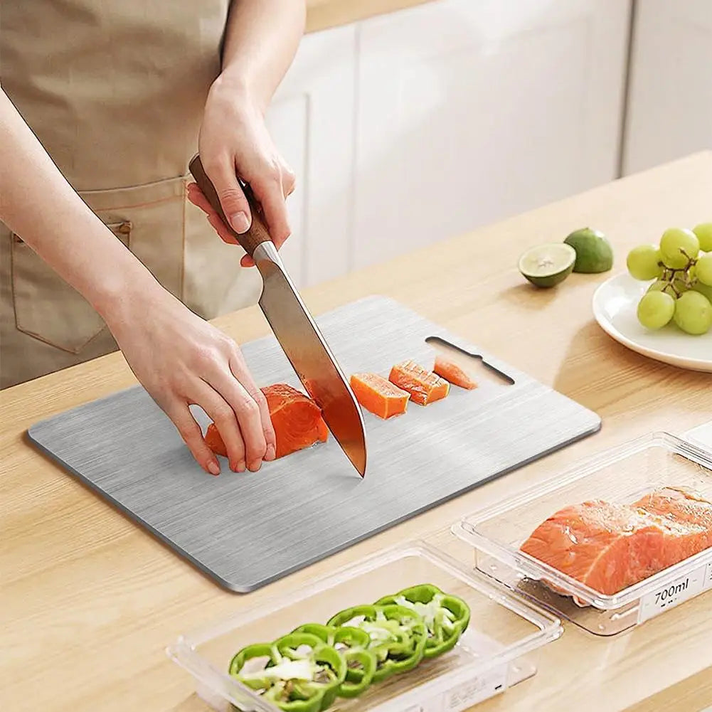 Double-Sided Stainless Steel Cutting Board