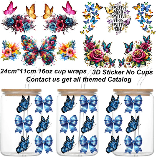 Colorful Butterfly Cup Wrap Sticker 🦋✨