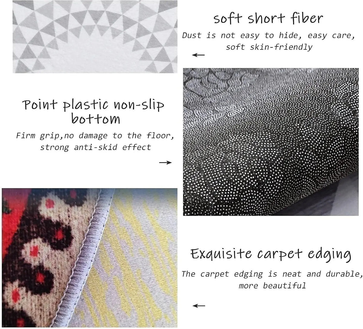 VIKAMA Irregular-Shaped Living Room Sofa, Coffee Table Carpet, Bedroom Stain-Resistant Crystal Velvet Floor Mat, Home Decoration
