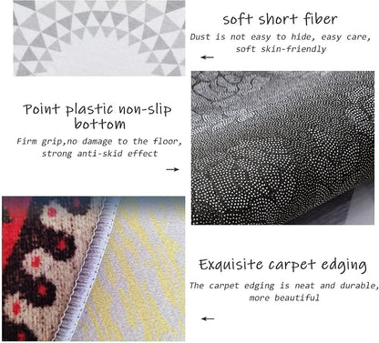 VIKAMA Irregular-Shaped Living Room Sofa, Coffee Table Carpet, Bedroom Stain-Resistant Crystal Velvet Floor Mat, Home Decoration