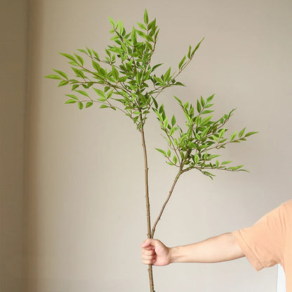 75-140cm Artificial Nandina Tree – Tall Green Plant Decor for Home & Office
