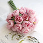 27-Heads Premium Silk Rose & Peony Artificial Flower Bouquet