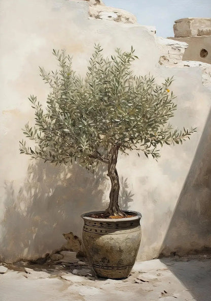 Natural Aesthetics Olive Tree Landscape Wall Art Print