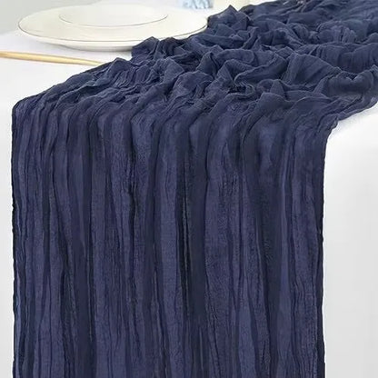 Gauze Table Runner Dinning  Decoration 90*300CM Rustic Country Boho Beach Wedding Party Table Decor Christmas Table Runners